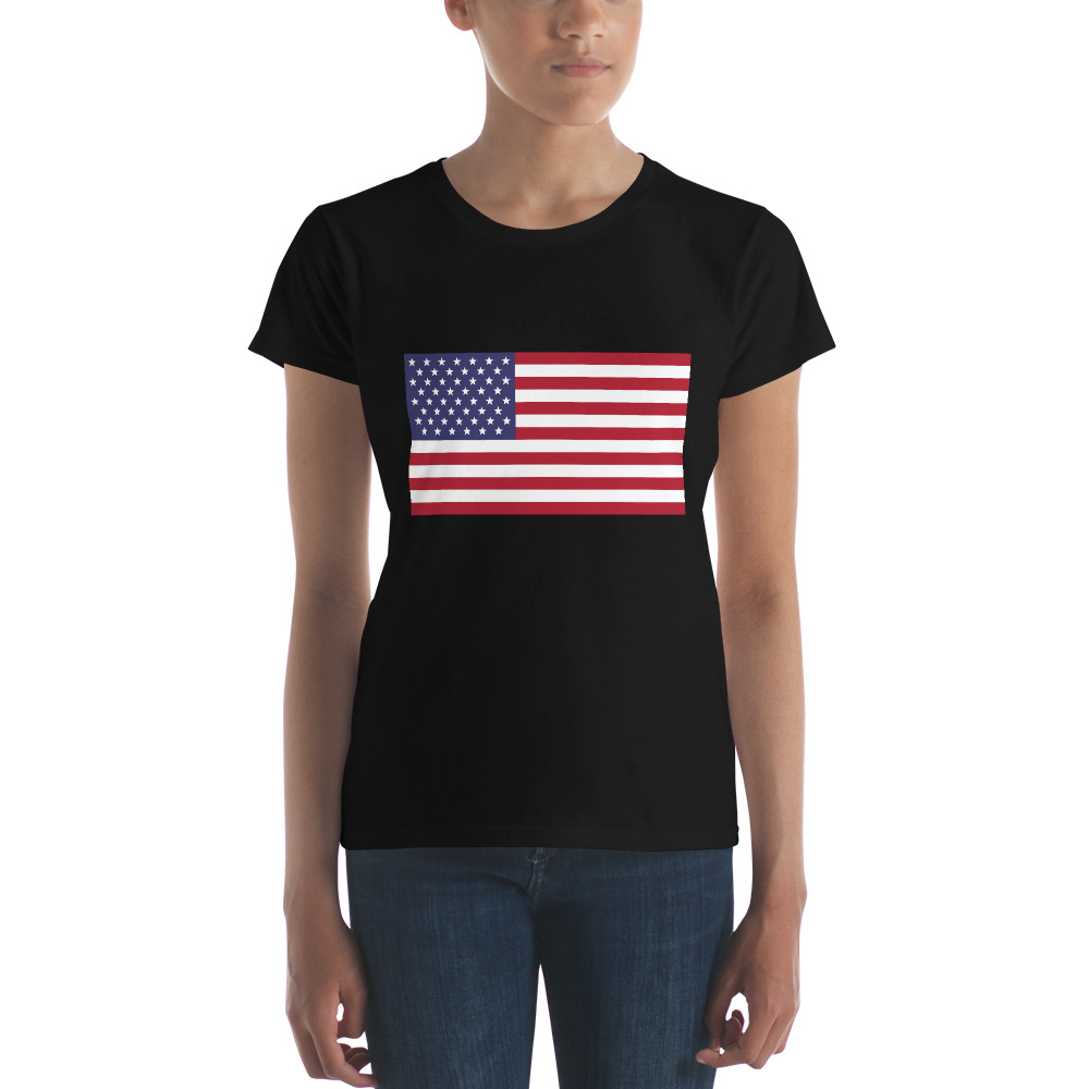 Women Fashion Independence Day American Flag Casual Printed Short Sleeve T  Shirt Top Football Shirt Women Fashion Shirt Women